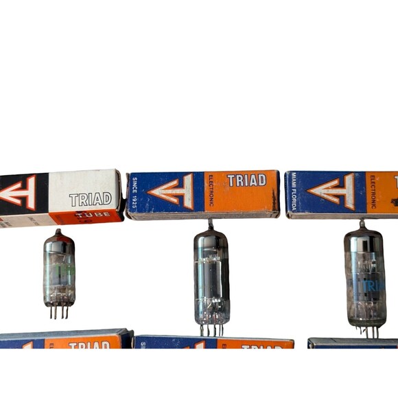 8 Lot Vintage NOS NIB Triad 6T8 6AB4 6AU8 6DR7 6BN6 6DK6 6DT6 6BR8 Vacuum Tube - Picture 2 of 5